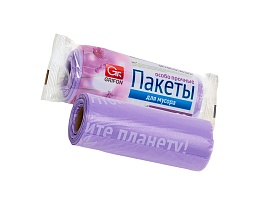 Мешки для мусора 35 л, ароматизированные, сиреневые, в рулоне 20 шт., ПНД, 12 мкм, 560х530 мм, GRIFON Полевые Цветы, 100-034 в Электростали