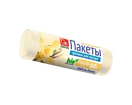 Мешки для мусора 60 л, ароматизированные, Ваниль, бежевые, в рулоне 20 шт., ПНД, 9 мкм, 650х550 мм, GRIFON Aroma, 101-023 V в Электростали