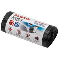Мешки для мусора 20 л, черные, в рулоне 30 шт., ПНД, 8 мкм, 500х450 мм, LAIMA, 601376 в Электростали