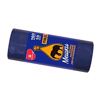 Мешки для мусора 160 л, синие, рулон 10 шт., ПВД, 35 мкм, 1100х900 мм, Уфа Пак, МВ1755 (МВ 160-10ср) в Электростали