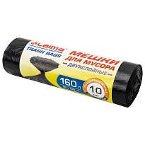 Мешки для мусора 160 л, черные, в рулоне 10 шт., ПВД, 30 мкм, 1200х900 мм, LAIMA ULTRA, 607694 в Электростали