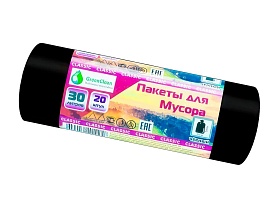 Мешки для мусора 30 л, черные, в рулоне 20 шт., ПНД, 7 мкм, 600х500 мм, MIRPACK Classik, 302040 в Электростали