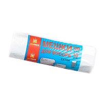 Мешки для мусора 120 л, белые, рулон 10 шт., ПНД, 12 мкм, 1100х690 мм, Эконом, МЭ2622 (МНЭ 120-10б) в Электростали
