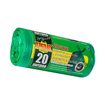 Мешки для мусора 20 л, биоразлагаемые, с ручками, черные, в рулоне 30 шт., ПНД, 10 мкм, 550х440 мм, Крепак, 4607075710047 в Электростали