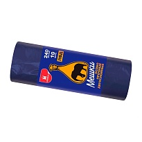 Мешки для мусора 240 л, синие, рулон 10 шт., ПВД 36 мкм, 1350х900 мм, Уфа Пак, МВ1854 (МВ 240-10с) в Электростали