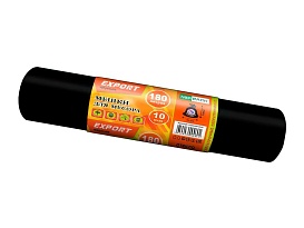 Мешки для мусора 180 л, ароматизированные, черные, в рулоне 10 шт., ПВД, 80 мкм, 1100х930 мм, EXPORT, exp18010142 в Электростали
