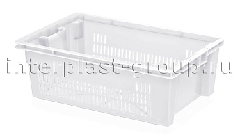 Ящик универсальный для овощей, фруктов и хлеба перфорированный белый в Электростали