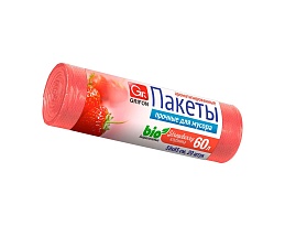 Мешки для мусора 60 л, ароматизированные, Клубника, красные, в рулоне 20 шт., ПНД, 9 мкм, 650х550 мм, GRIFON Aroma, 101-023 K в Электростали