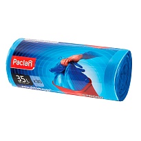 Мешки для мусора 35 л, с ушками, синие, в рулоне 30 шт., ПНД, 10,5 мкм, 640х500 мм, PACLAN Multitop, 600819 в Электростали