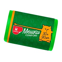 Мешки для мусора 30 л, зеленые, в рулоне 90 шт., ПНД, 6 мкм, 560х480 мм, Comfort, М4268 в Электростали