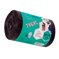 Мешки для мусора 12 л, черные, в рулоне 30 шт., ПНД, 6 мкм, 550х320 мм, Концепция Быта Tubus, 604936 в Электростали