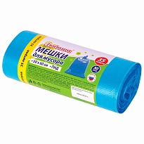 Мешки для мусора 35 л, синие, в рулоне 30 шт., ПНД, 10 мкм, 600х500 мм, Любаша, 608091 в Электростали