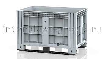 Контейнер iBox сплошной на полозьях с пробкой 1 дюйм серый в Электростали