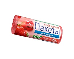 Мешки для мусора 30 л, ароматизированные, Клубника, красные, в рулоне 20 шт., ПНД, 9 мкм, 560х530 мм, GRIFON Aroma, 101-020 K в Электростали