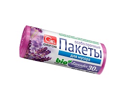 Мешки для мусора 30 л, ароматизированные, Лаванда, сиреневые, в рулоне 20 шт., ПНД, 9 мкм, 560х530 мм, GRIFON Aroma, 101-020 La в Электростали